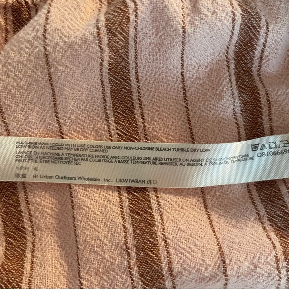 New! Free People Tan Brown Striped Cotton Living Tunic Mini Dress 20208 - Picture 9 of 11